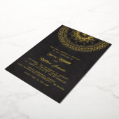 Gold Mandala Wedding Folie Uitnodiging (Gedraaid)