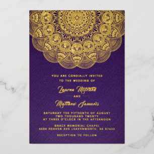Gold Mandala Wedding Folie Uitnodiging