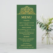 Gold Mandala Wedding Menu Card  (Staand voorkant)