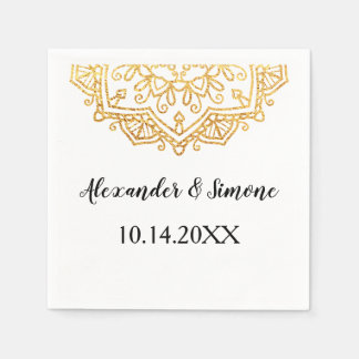 Gold Mandala Wedding Party Cocktail servet