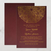 Gold Mandala Wedding Uitnodiging (Voorkant / Achterkant)