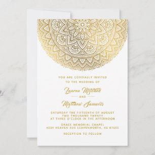 Gold Mandala Wedding Uitnodiging