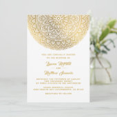 Gold Mandala Wedding Uitnodiging (Staand voorkant)