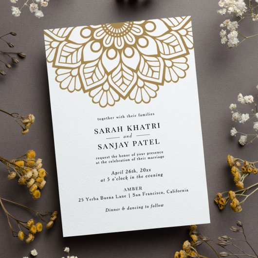 Gold Mandala Wedding Uitnodiging