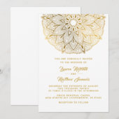 Gold Mandala Wedding Uitnodiging (Voorkant / Achterkant)