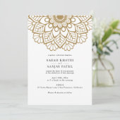 Gold Mandala Wedding Uitnodiging (Staand voorkant)