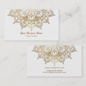 Gold Mandala White Chic Classy Moderne Yoga Visitekaartje (Voorkant / Achterkant)