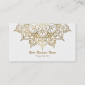 Gold Mandala White Chic Classy Moderne Yoga Visitekaartje (Voorkant)