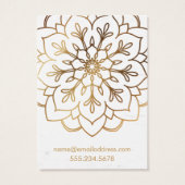 Gold Mandala & White Earring Holder Display Kaarte Visitekaartjes (Achterkant)