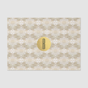 Gold Mandala & White Elegant Chic Monogram Modern Tissuepapier