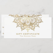 Gold Mandala White Minimal Modern Cadeaubon (Voorkant / Achterkant)