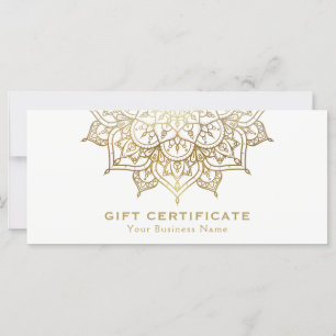 Gold Mandala White Minimal Modern Cadeaubon