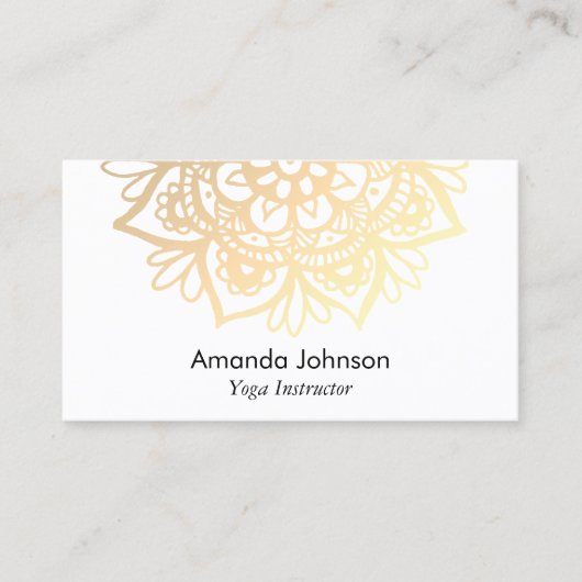 Gold Mandala Yoga Instructor Visitekaartje (Voorkant)