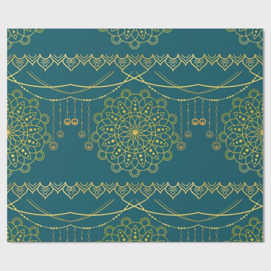 Gold Mandela Patterned Cadeaupapier (Vlak)