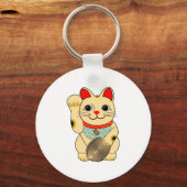 Gold Maneki Neko Sleutelhanger (Voorkant)