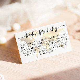 Gold Map Baby shower Book Request Informatiekaartje