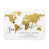 Gold Map Destination Wedding Save the Date Magneet (Horizontaal)