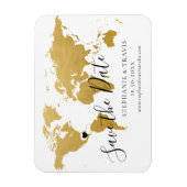 Gold Map Destination Wedding Save the Date Magneet (Verticaal)