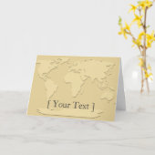 Gold Map World Wenskaart Kaart (Gele Bloem)