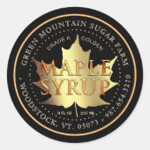 Gold Maple Leaf Editable Maple Syrup Label (Voorkant)