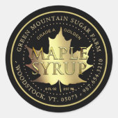 Gold Maple Leaf Editable Maple Syrup Label (Voorkant)