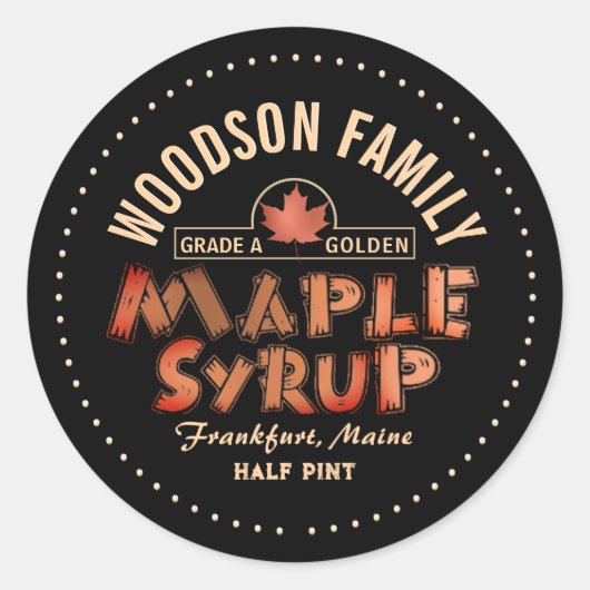 Gold Maple Leaf Embleem Maple Syrup Editable Label (Voorkant)
