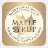 Gold Maple Leaf Maple Syrup Editable Label (Voorkant)