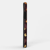 Gold Maple Leaf op donkerrood Case-Mate iPhone Case (Achterkant/rechts)