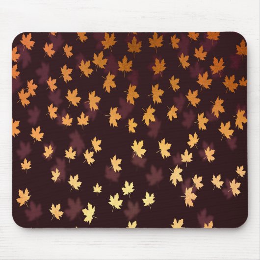 Gold Maple Leaf op donkerrood Muismat (Voorkant)