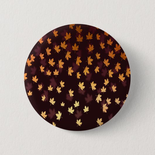 Gold Maple Leaf op donkerrood Ronde Button 5,7 Cm (Voorkant)