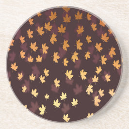 Gold Maple Leaf op donkerrood Zandsteen Onderzetter