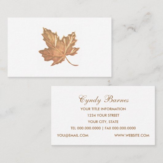 Gold Maple Leaf Visitekaartje (Voorkant / Achterkant)