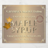 Gold Maple Syrup Spring Season Medallion and Year Bier Etiket (Enkel label)