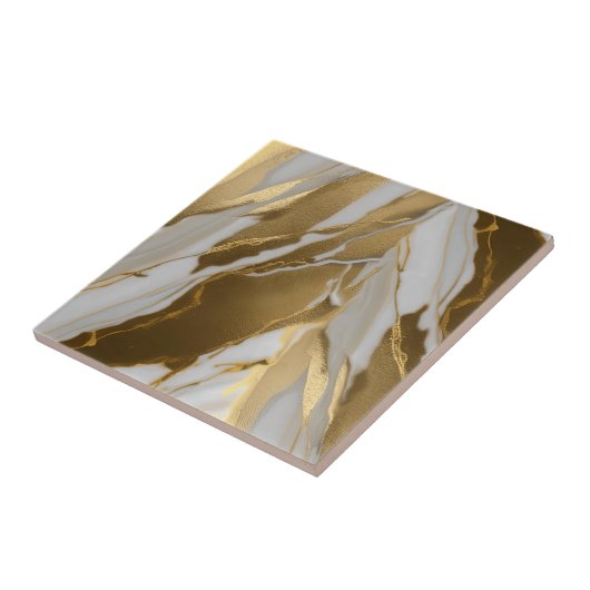 Gold Marble 3 Stones Ceramic Tegel Tegeltje (Zijkant)