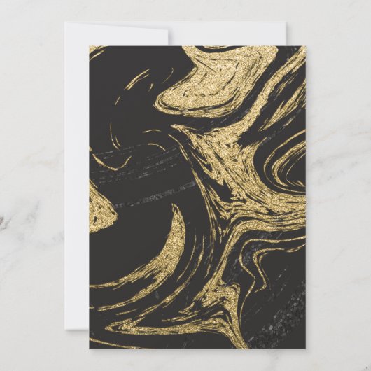 Gold Marble 80th Birthday Invitation Kaart (Achterkant)