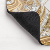 Gold Marble Abstract Monogram Muismat (Hoek)