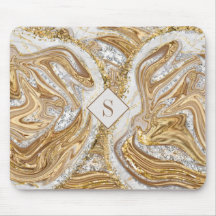 Gold Marble Abstract Monogram