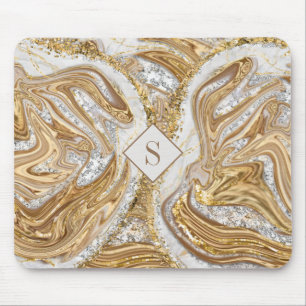 Gold Marble Abstract Monogram Muismat