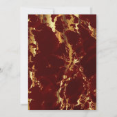 Gold Marble, Black and Red Bridal Invitation Kaart (Achterkant)
