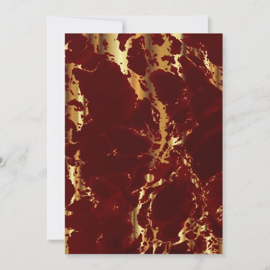 Gold Marble, Black and Red Bridal Invitation Kaart (Achterkant)