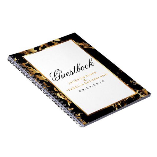 Gold Marble & Black - Guest Book Notitieboek (Rechterzijde)