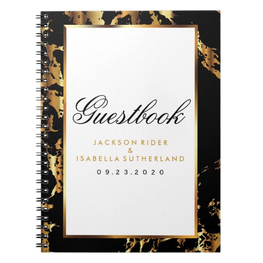 Gold Marble & Black - Guest Book Notitieboek (Voorkant)