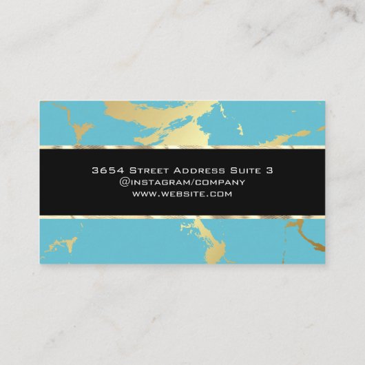 Gold Marble Blauwgroen Visitekaartje (Achterkant)