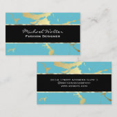 Gold Marble Blauwgroen Visitekaartje (Voorkant / Achterkant)