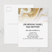 Gold Marble Business Moving Announge Briefkaart (Voorkant / Achterkant)