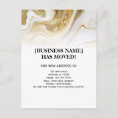 Gold Marble Business Moving Announge Briefkaart (Voorkant)