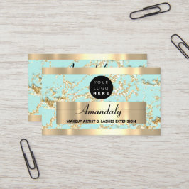 Gold Marble Consulting Glitter Aqua Water Blue Visitekaartje
