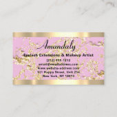 Gold Marble Consulting Glitter Pink Pastel Petal Visitekaartje (Achterkant)