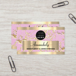 Gold Marble Consulting Glitter Pink Pastel Petal Visitekaartje