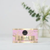Gold Marble Consulting Glitter Pink Pastel Petal Visitekaartje (Staand voorkant)
